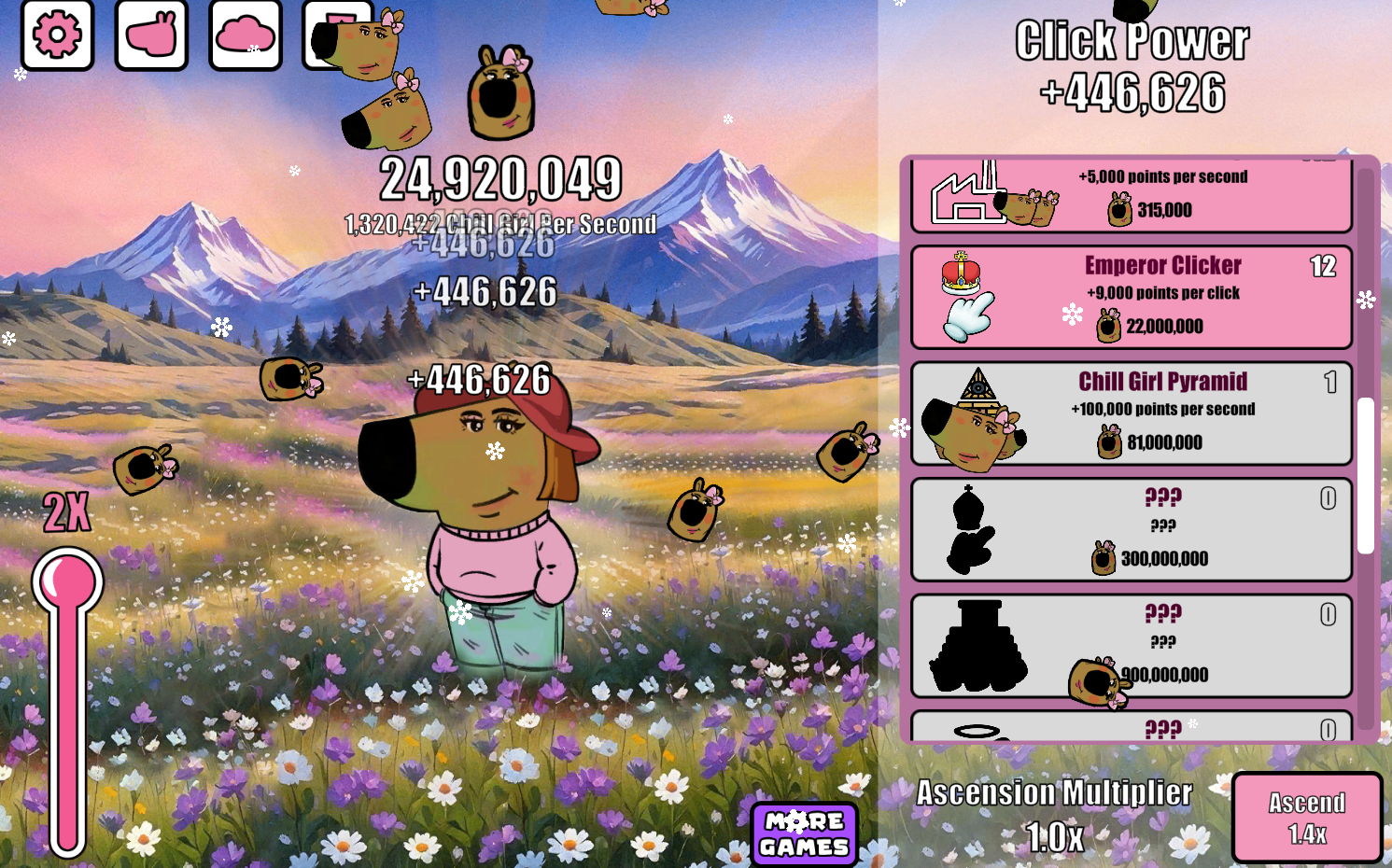 Chill Girl Clicker Game Screenshot